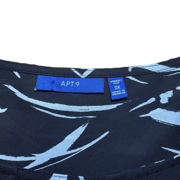 Apt 9 Black and White short sleeve blouse. Women’s Plus Size 0X - Picture 4 of 5